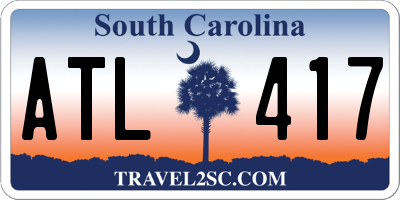 SC license plate ATL417