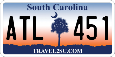 SC license plate ATL451