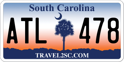 SC license plate ATL478