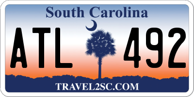 SC license plate ATL492
