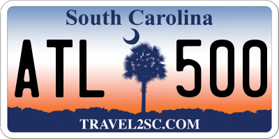 SC license plate ATL500
