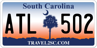 SC license plate ATL502