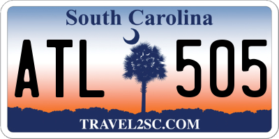 SC license plate ATL505