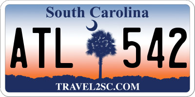 SC license plate ATL542