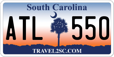 SC license plate ATL550