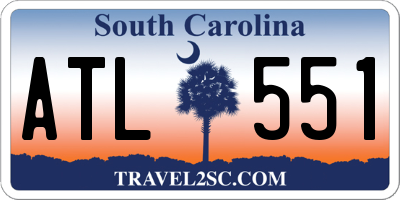 SC license plate ATL551