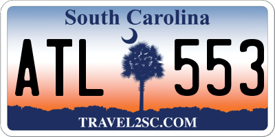 SC license plate ATL553
