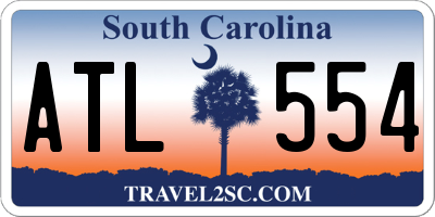 SC license plate ATL554
