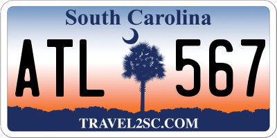 SC license plate ATL567