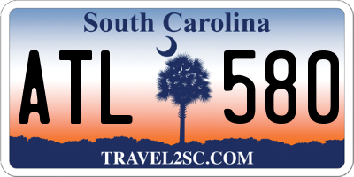 SC license plate ATL580