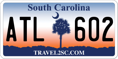 SC license plate ATL602