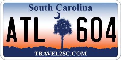 SC license plate ATL604