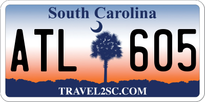 SC license plate ATL605