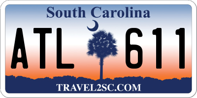 SC license plate ATL611