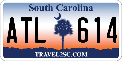 SC license plate ATL614