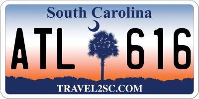 SC license plate ATL616