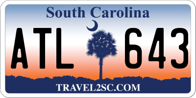 SC license plate ATL643