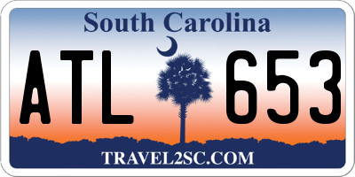 SC license plate ATL653