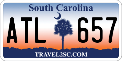 SC license plate ATL657