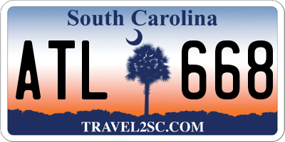 SC license plate ATL668