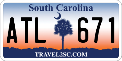 SC license plate ATL671