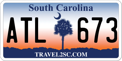 SC license plate ATL673