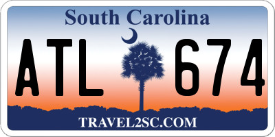 SC license plate ATL674