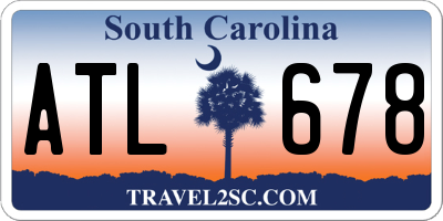 SC license plate ATL678