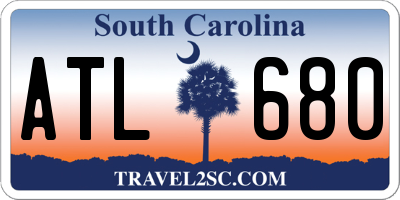 SC license plate ATL680