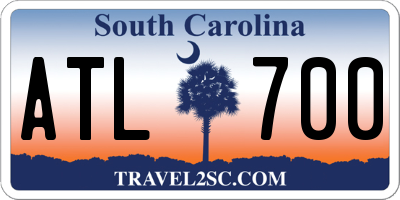 SC license plate ATL700