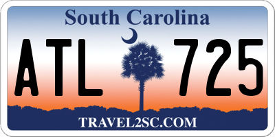SC license plate ATL725