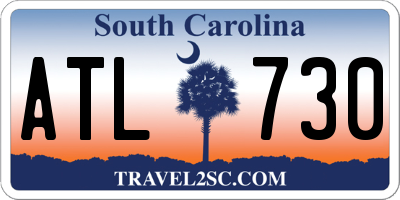 SC license plate ATL730