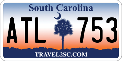 SC license plate ATL753