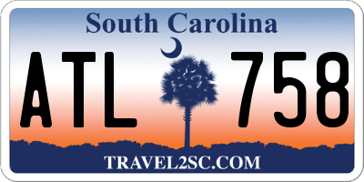 SC license plate ATL758