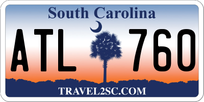 SC license plate ATL760