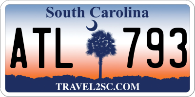 SC license plate ATL793