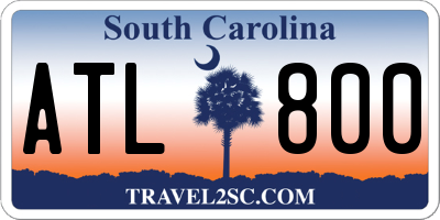 SC license plate ATL800