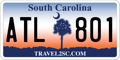 SC license plate ATL801