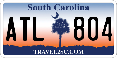 SC license plate ATL804
