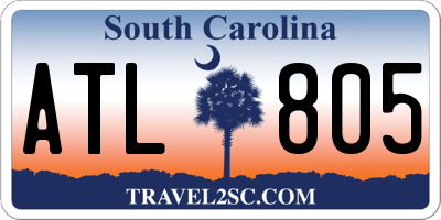 SC license plate ATL805