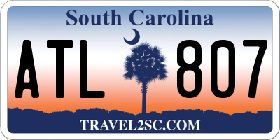 SC license plate ATL807