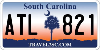 SC license plate ATL821