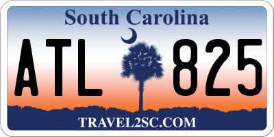 SC license plate ATL825