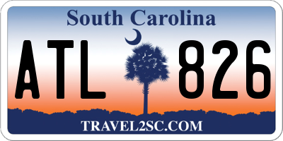 SC license plate ATL826