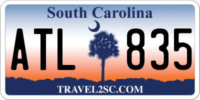 SC license plate ATL835