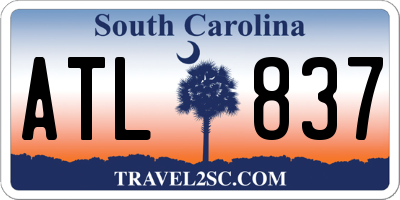SC license plate ATL837