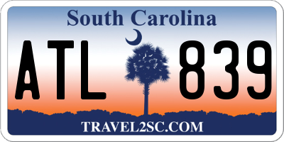 SC license plate ATL839