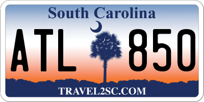 SC license plate ATL850