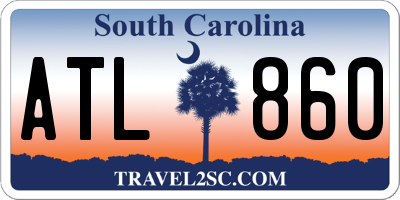 SC license plate ATL860