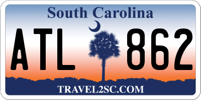 SC license plate ATL862